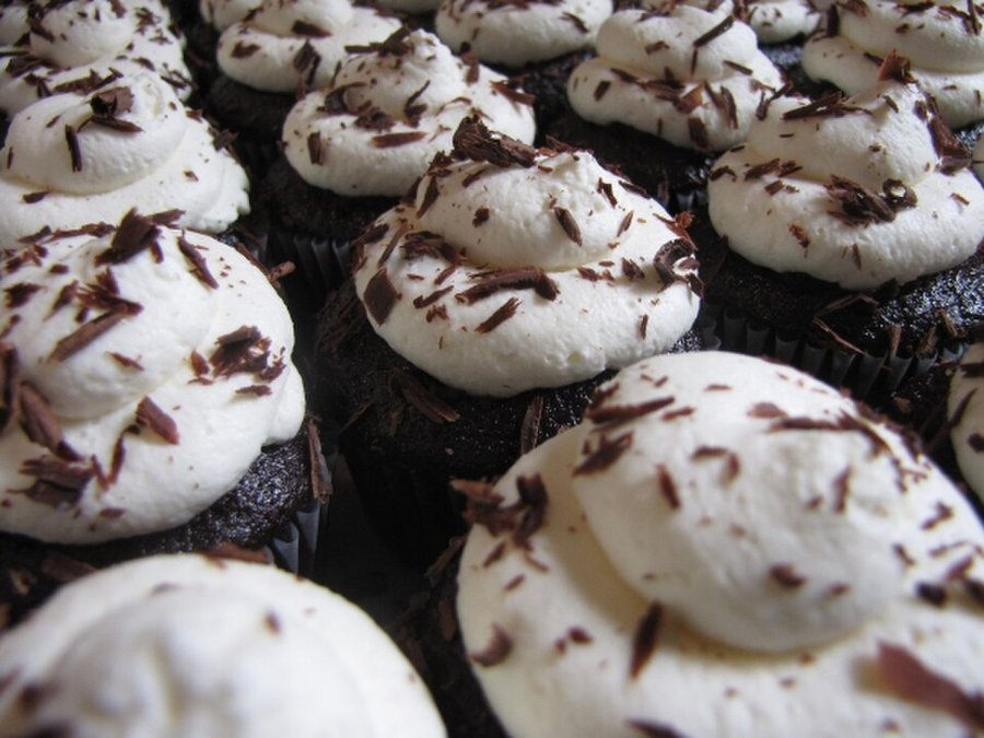 Cupcakes with whipped cream